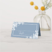 Carte De Placement Dusty Blue Floral Mariage (Devant)