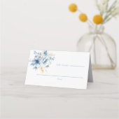 Carte De Placement Dusty Blue Gold Floral Bloom Mariage (Devant)