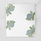 Carte De Placement Dusty Blue Hydrangea Simple élégant floral (Extérieur déplié)