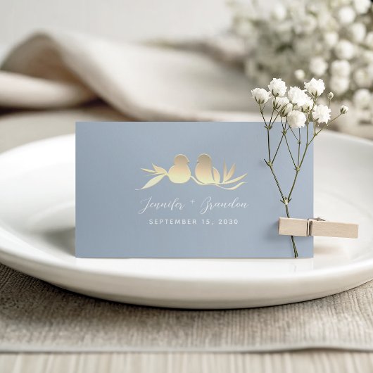 Carte De Placement Dusty Blue Lovebirds Mariage