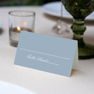 Carte De Placement Dusty Blue Mariage Numéro de table d'hôte