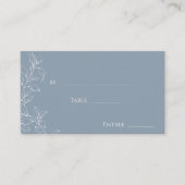 Carte De Placement Dusty Blue Minimal Leaf Mariage Plat Place Card (Devant)