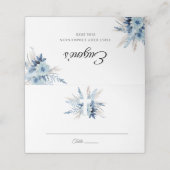 Carte De Placement Dusty blue pampas floral first holy communion (Extérieur déplié)