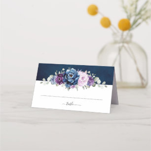 Carte De Placement Dusty Blue Purple Navy Lilac Blooms Mariage Place