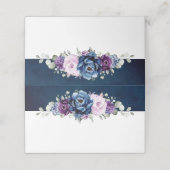 Carte De Placement Dusty Blue Purple Navy Lilac Blooms Mariage Place (Extérieur déplié)