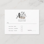 Carte De Placement Dusty Blue Romantic Woodpecker Inséparables (Devant)