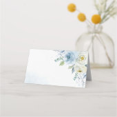 Carte De Placement Dusty Blue Rose Floral Mariage (Devant)