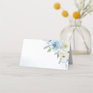 Carte De Placement Dusty Blue Rose Floral Mariage