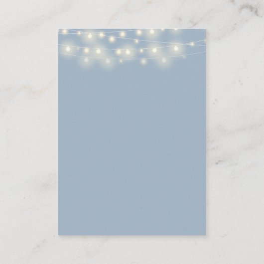 Carte De Placement Dusty Blue String Lights Mariage Merci Place (Dos)