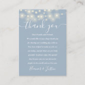 Carte De Placement Dusty Blue String Lights Mariage Merci Place (Devant)