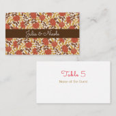 Carte De Placement Dusty Brunt Orange Peony Flowers Mariage de automn (Devant / Derrière)