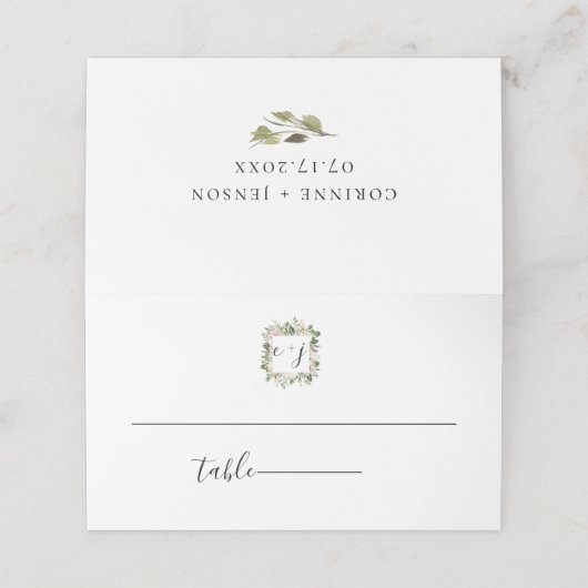 Carte De Placement Dusty Mauve Mariage botanique (Extérieur déplié)