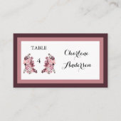 Carte De Placement Dusty Rose Bourgogne Mariage Table Place Card (Devant)