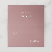 Carte De Placement Dusty rose calligraphie élégant siège de mariage (Extérieur déplié)