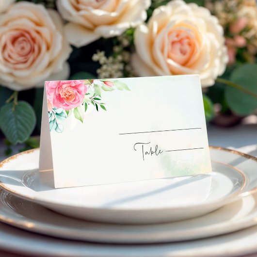 Carte De Placement Dusty Rose Floral Boho Mariage Place Card