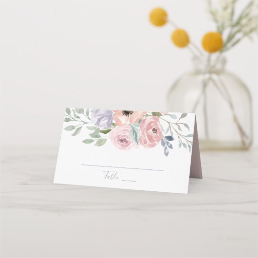 Carte De Placement Dusty Rose Florals Mariage (Devant)