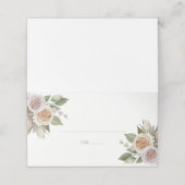 Carte De Placement Dusty rose Pêche Rose Botanique Floral Mariage (Extérieur déplié)