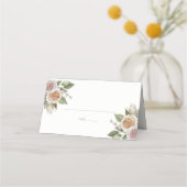 Carte De Placement Dusty rose Pêche Rose Botanique Floral Mariage (Devant)