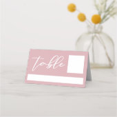 Carte De Placement Dusty Rose Pink Typographie Mariage romantique (Devant)