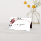Carte De Placement Dusty rose Rose floral Mariage géométrique (Dos)