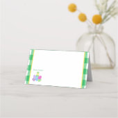 Carte De Placement EASTER Chick Eggs and bold green check (Devant)