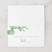 Carte De Placement Eau-couleur eucalyptus. Elégant mariage de verdure (Extérieur déplié)