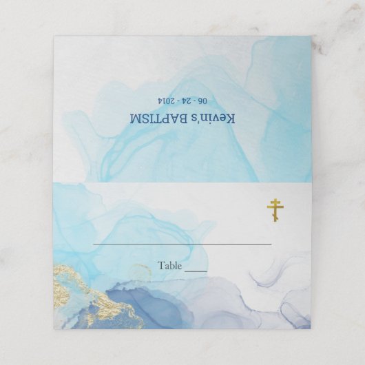 Carte De Placement Eaux vivantes Baptême chrétien orthodoxe (Extérieur déplié)