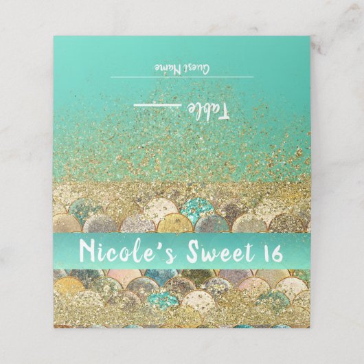 Carte De Placement Échelles de sirène en cascade Parties scintillant  (Extérieur déplié)