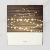 Carte De Placement Éclairage en bois de grange et en cordes (Extérieur déplié)