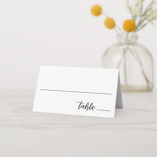 Carte De Placement Écriture manuscrite décontractée Typographie simpl (Devant)