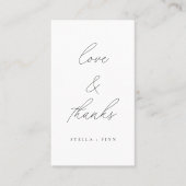 Carte De Placement Écriture Moderne Love & Thanks Mariage (Devant)