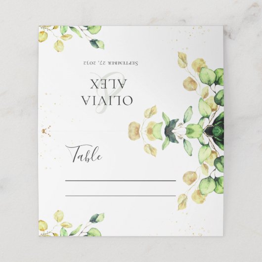 Carte De Placement Eeucalyptus rustique verdure élégante esthétique (Extérieur déplié)