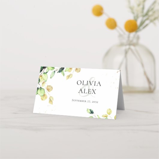 Carte De Placement Eeucalyptus rustique verdure élégante esthétique (Dos)