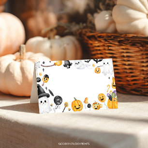 Carte De Placement Éffrayant Une Halloween Fantôme Anniversaire tente