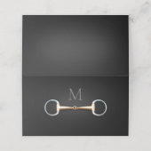 Carte De Placement Eggbutt Snaffle Bit Monogrammed Euqestrien (Extérieur déplié)