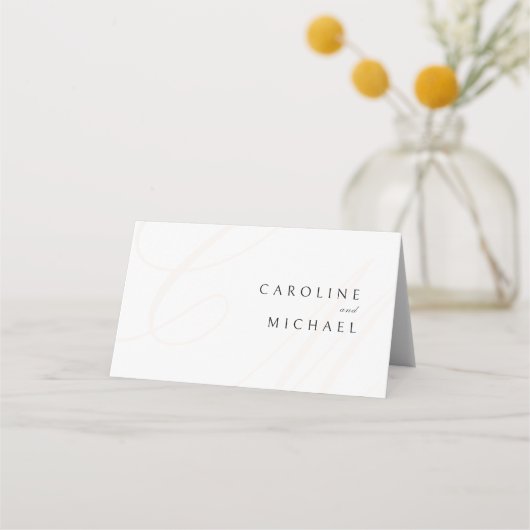 Carte De Placement Élégance classique Calligraphie Monogramme Mariage (Dos)