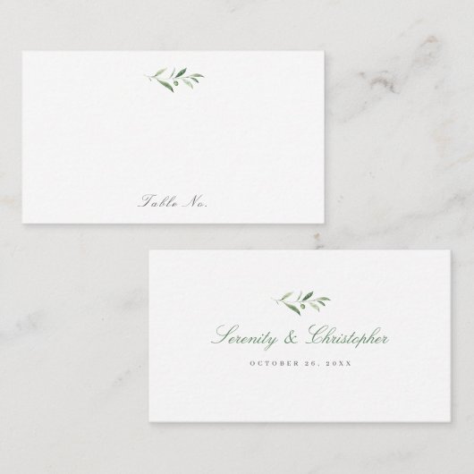 Carte De Placement Élégance Classique Script Simple Mariage de verdur (Devant / Derrière)