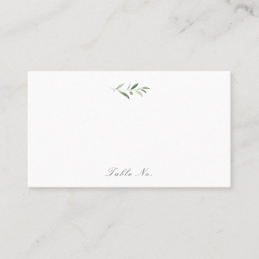 Carte De Placement Élégance Classique Script Simple Mariage de verdur (Devant)