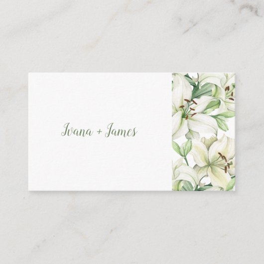 Carte De Placement Élégance de la fleur de LILY (Devant)