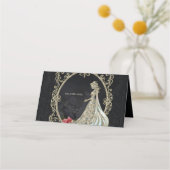 Carte De Placement Élégance en or et noir. (Dos)