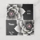 Carte De Placement Élégance intemporelle : Mariage en fleurs noir et (Extérieur déplié)