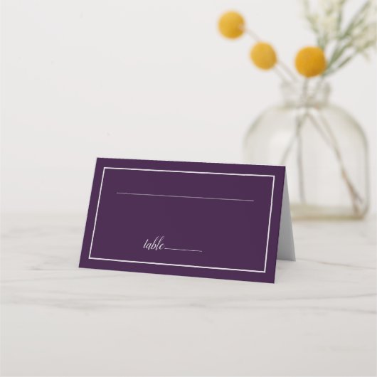 Carte De Placement Élégance Mariage violette et argent (Devant)