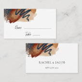 Carte De Placement Élégant Abstrait Mariage en terre cuite (Devant / Derrière)