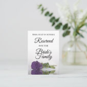 Carte De Placement Élégant Améthyste Purple Rose Mariage Réservé (Debout devant)