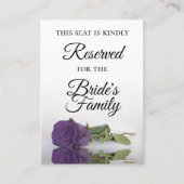 Carte De Placement Élégant Améthyste Purple Rose Mariage Réservé (Devant)