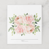 Carte De Placement Elégant Aquarelle Blush Floral Mariage (Extérieur déplié)