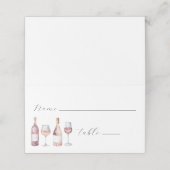 Carte De Placement Elégant Aquarelle Bouteilles de vin Vino (Extérieur déplié)