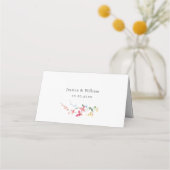 Carte De Placement Elégant Aquarelle Fleurs sauvages Mariage (Dos)