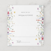 Carte De Placement Elégant Aquarelle Fleurs sauvages Mariage (Extérieur déplié)
