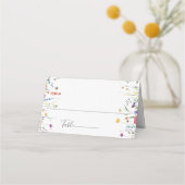 Carte De Placement Elégant Aquarelle Fleurs sauvages Mariage (Devant)